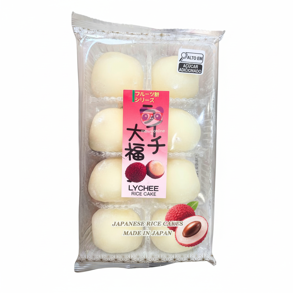 Mei Wei: Mochi Daifuku sabor lichia - Kubota 216g - Embalagem em Fundo Branco