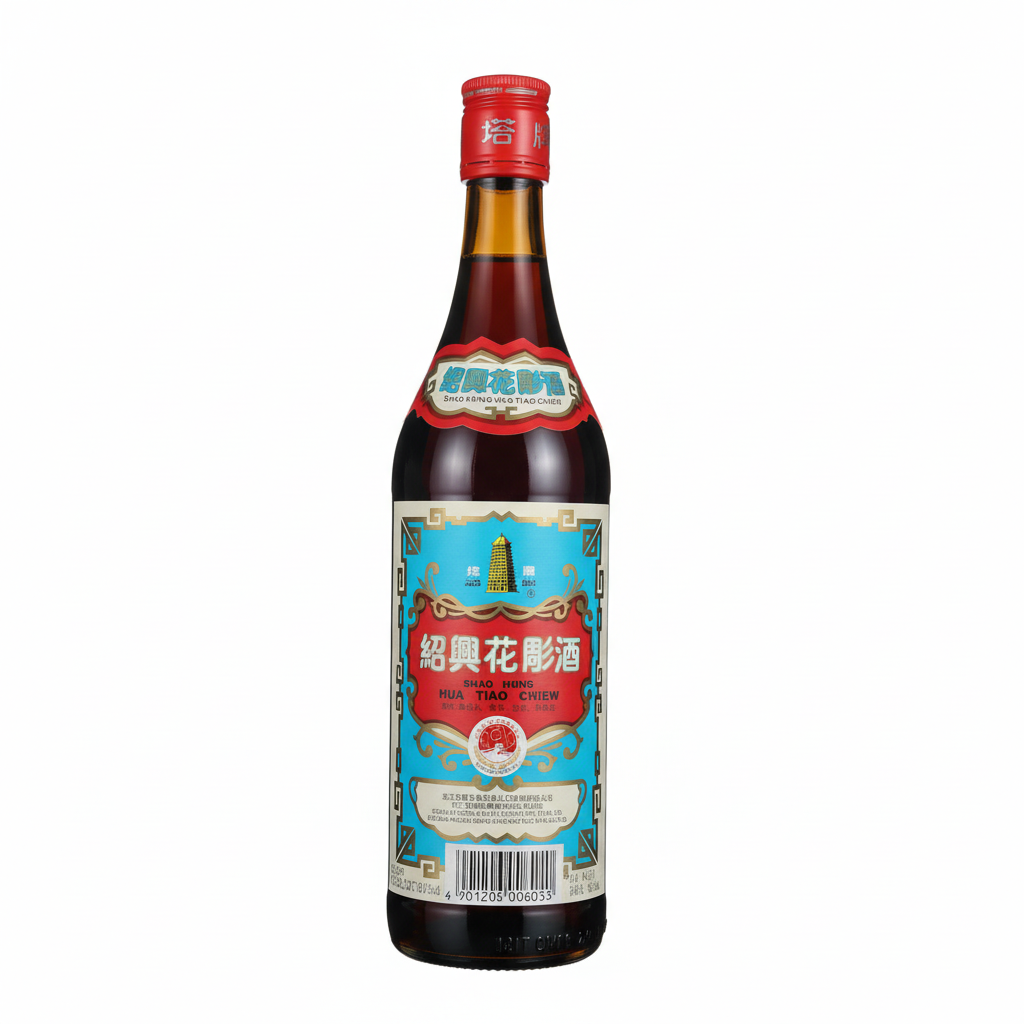 Mei Wei: Vinho de Arroz Shaoxing Pagoda Brand 640ml - Embalagem em Fundo Branco