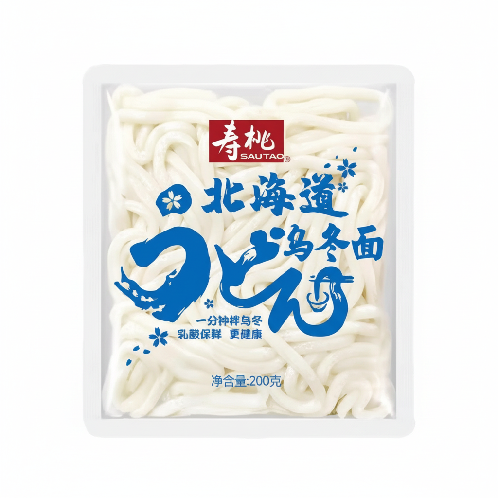 Mei Wei: Macarrão Udon Fresco Sau Tao 200g - Embalagem em Fundo Branco