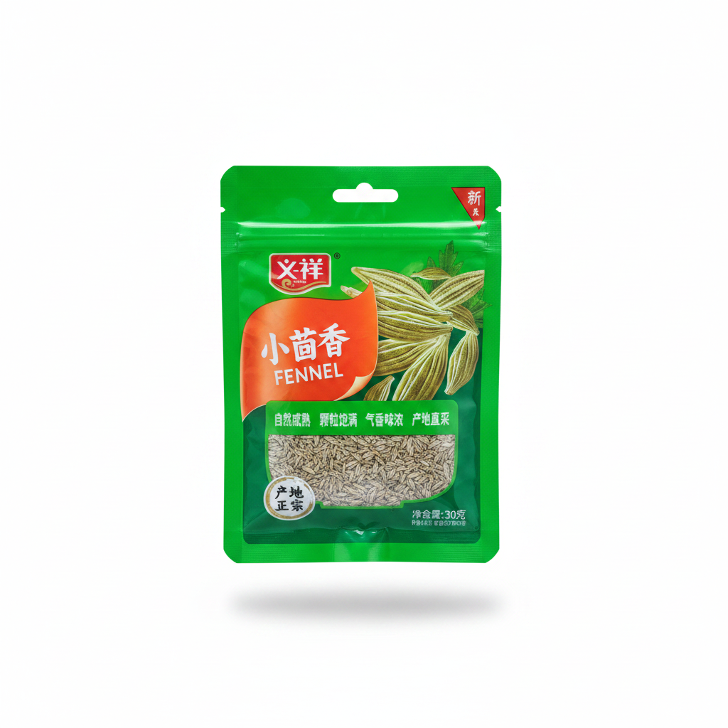 Mei Wei: Sementes de Erva-doce（小茴香）- Yixiang 30g - Embalagem em Fundo Branco