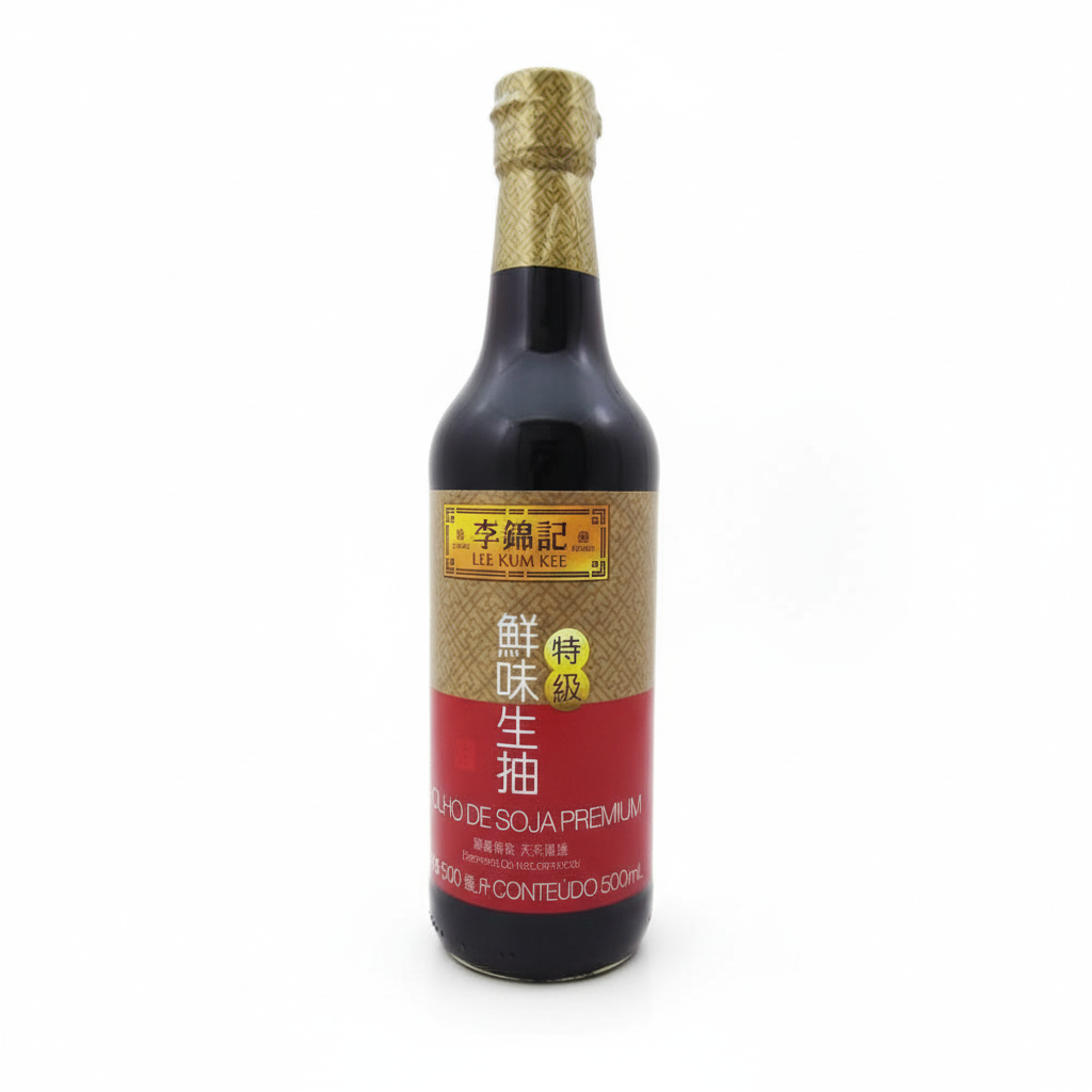 Mei Wei: Shoyu Molho de Soja Premium Lee Kum Kee 500ml - Embalagem em Fundo Branco