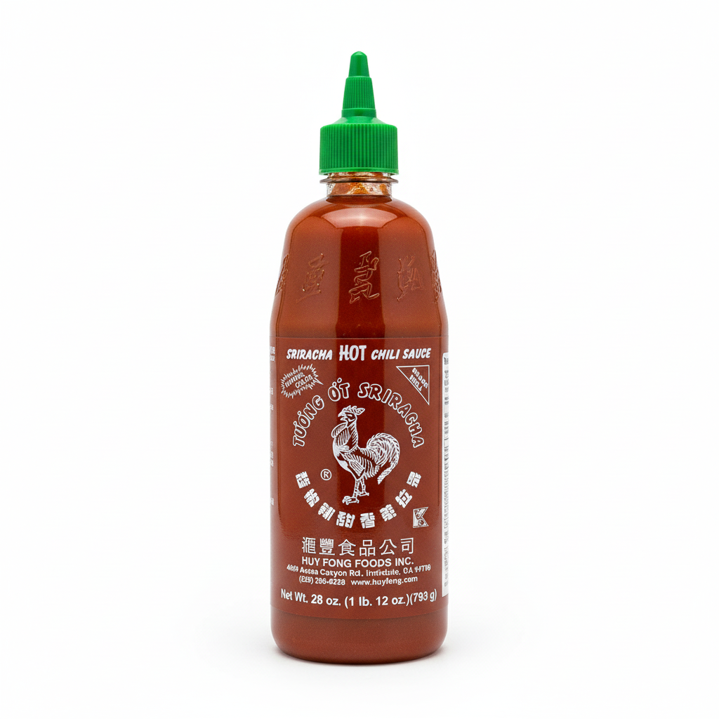 Mei Wei: Molho de pimenta Sriracha Huy Fong Foods 793g - Embalagem em Fundo Branco