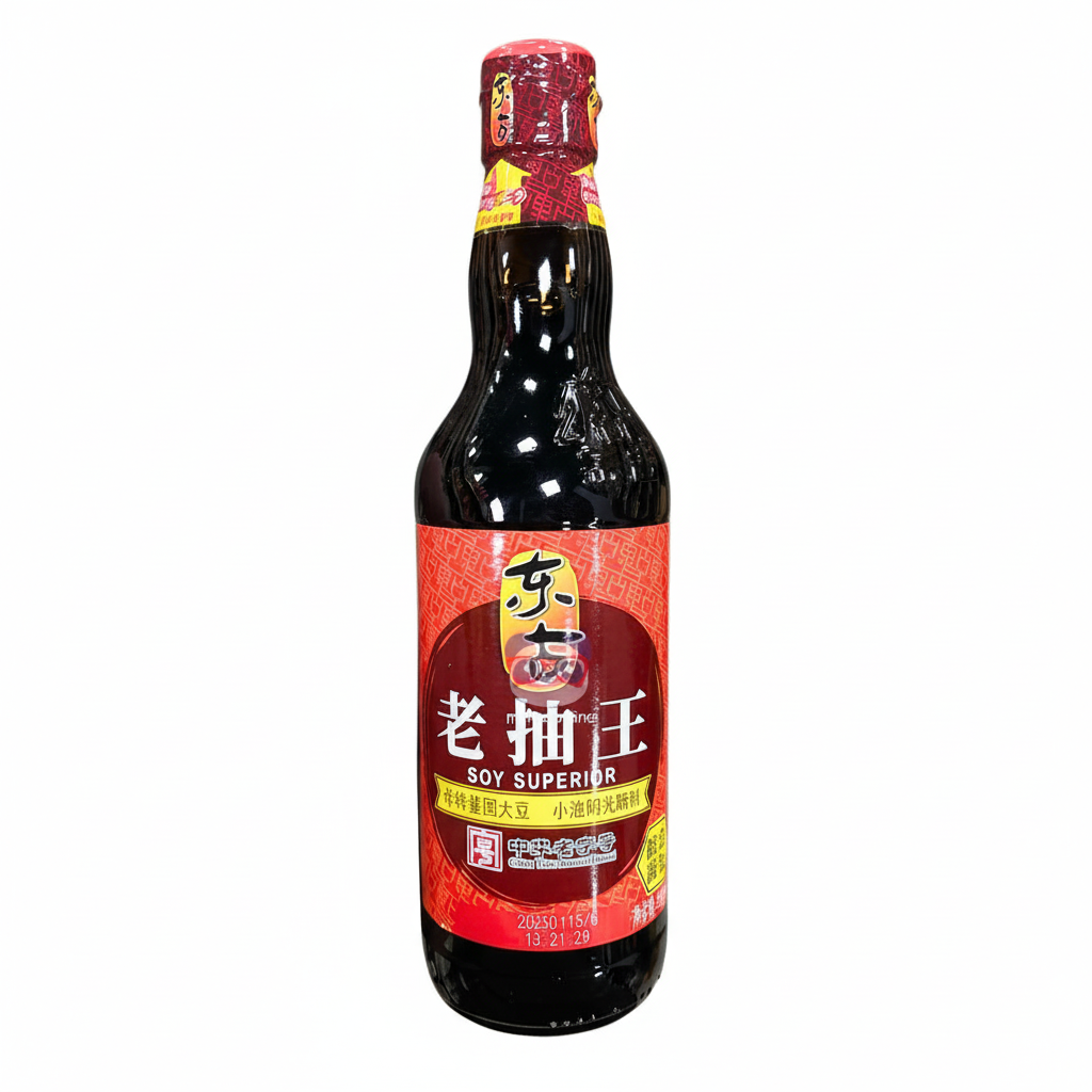 Mei Wei: Shoyu Molho de Soja Escuro Espesso DongGu 500ml - Embalagem em Fundo Branco