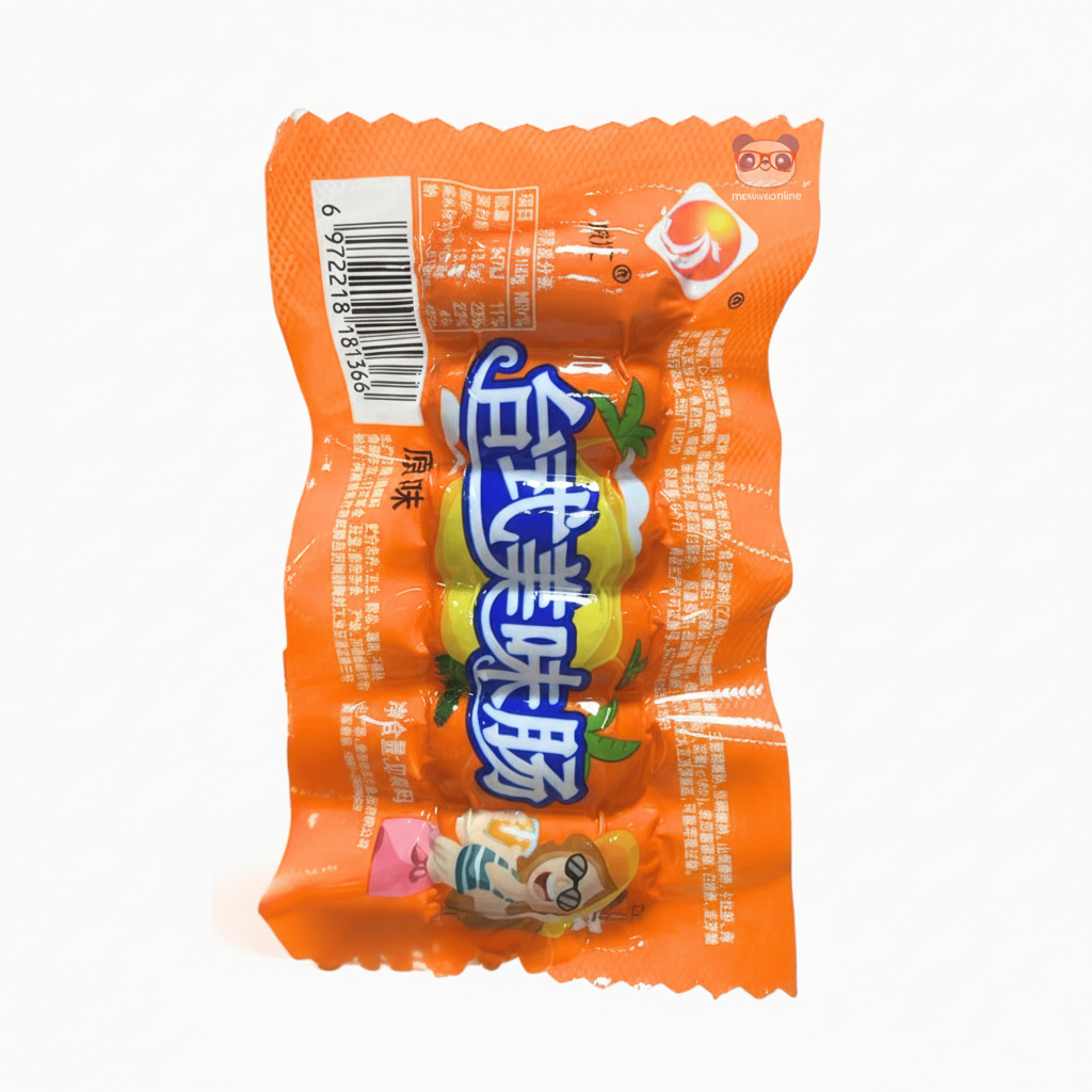 Mei Wei: Mini Salsicha Sabor Tradicional HanShi 18g - Embalagem em Fundo Branco