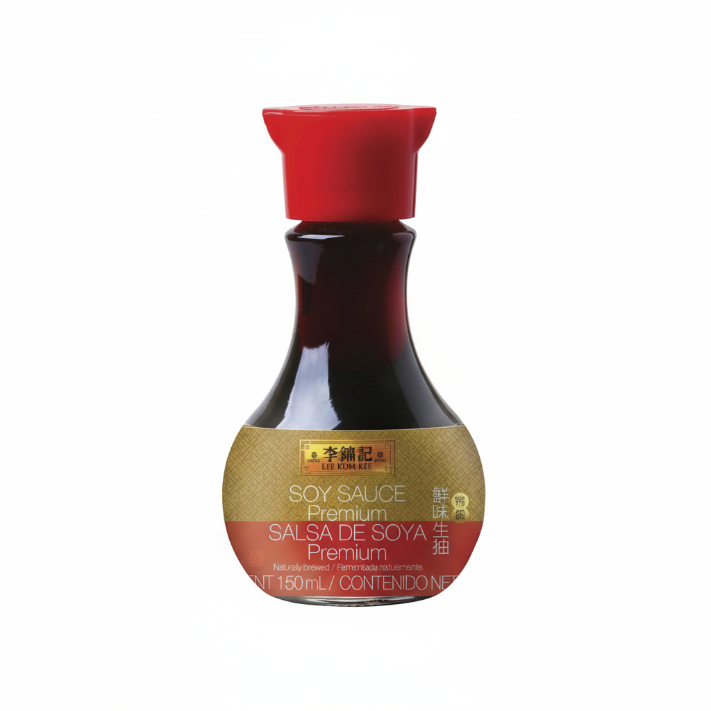 Mei Wei: Shoyu Molho de Soja Premium Lee Kum Kee 李錦記 150ml - Embalagem em Fundo Branco