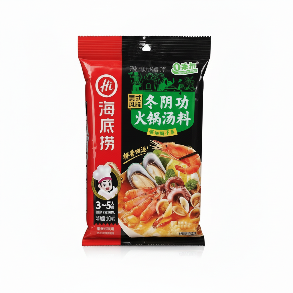 Mei Wei: Base de Sopa Hot Pot Estilo Tailandês Haidilao 210g - Embalagem em Fundo Branco