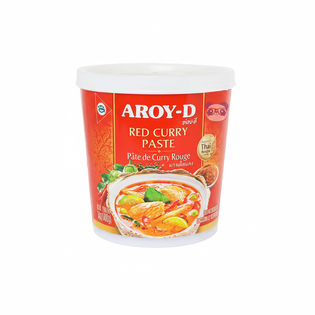 Mei Wei: Pasta de Curry Vermelho Aroy-D 400g - Embalagem em Fundo Branco