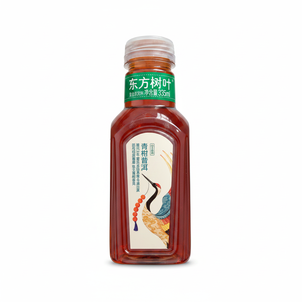 Mei Wei: Chá Folhas do Oriente Qinggan Pu'er 335ml - Embalagem em Fundo Branco
