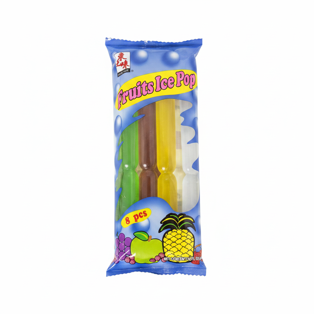 Mei Wei: Picolé de Frutas Asiático 680ml - Embalagem em Fundo Branco