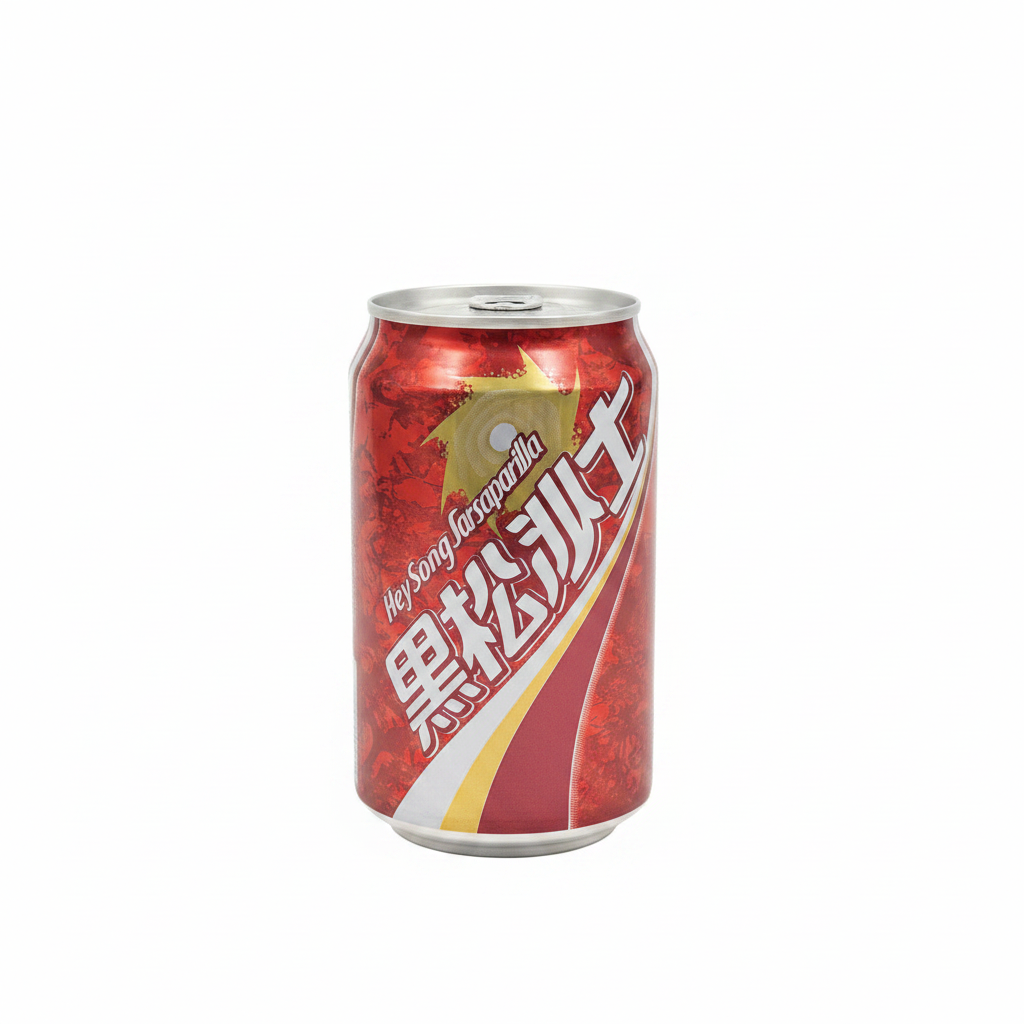 Mei Wei: Refrigerante Sarsaparilla Black Pine 330ml - Embalagem em Fundo Branco
