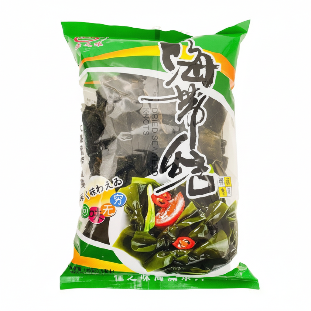 Mei Wei: Alga Marinha Kombu Nó LuoYuan 100g - Embalagem em Fundo Branco