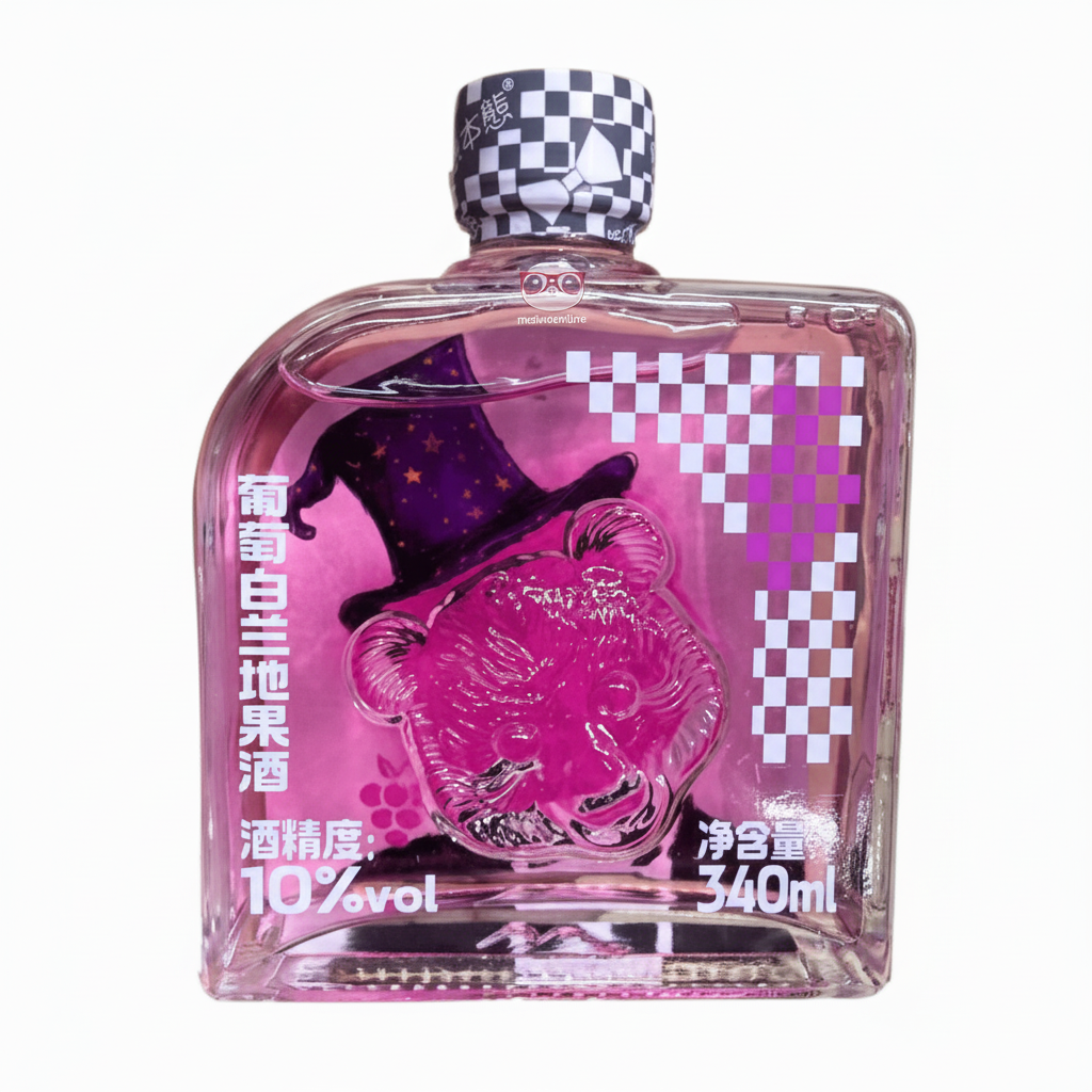 Mei Wei: Licor Chinês de Uva Xiongbenxiong 340ml - Embalagem em Fundo Branco