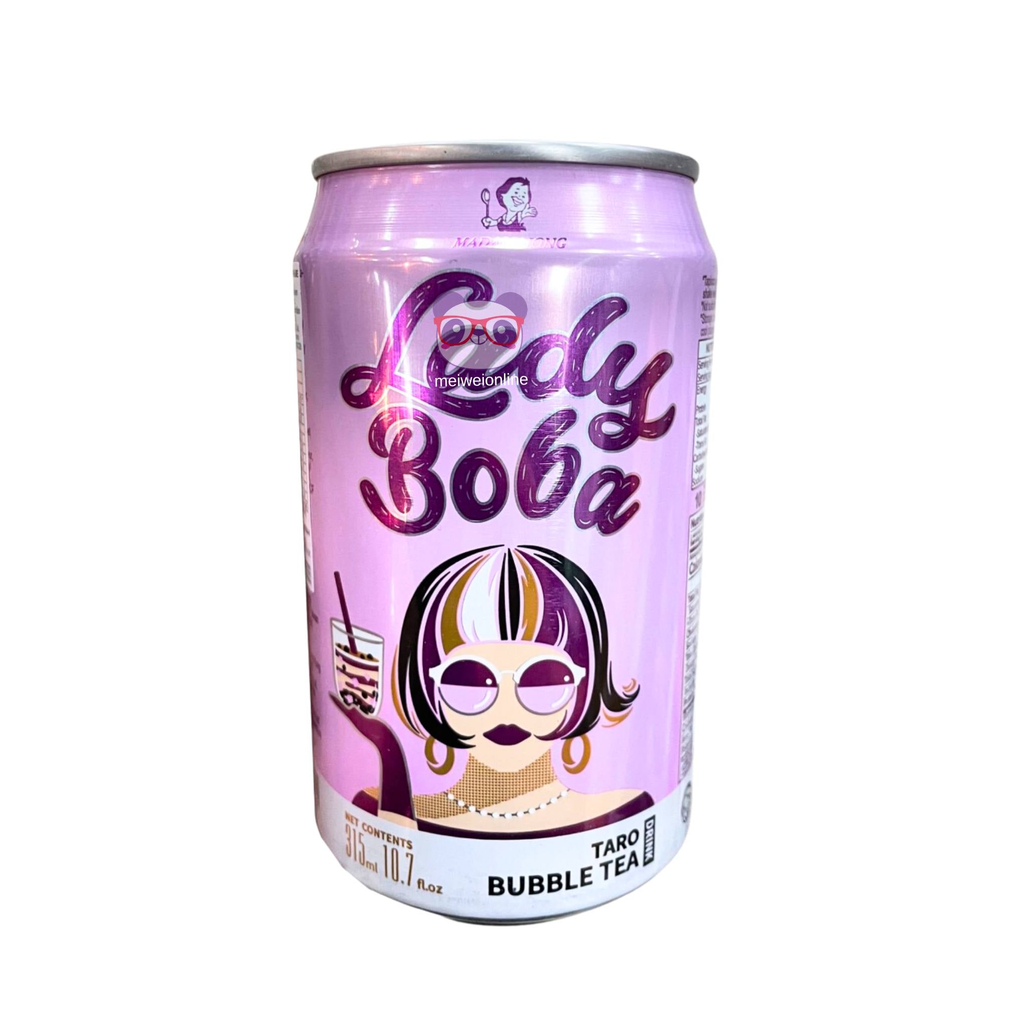 Chá preto com leite de soja, sagu e inhame - Lady Boba 315ml