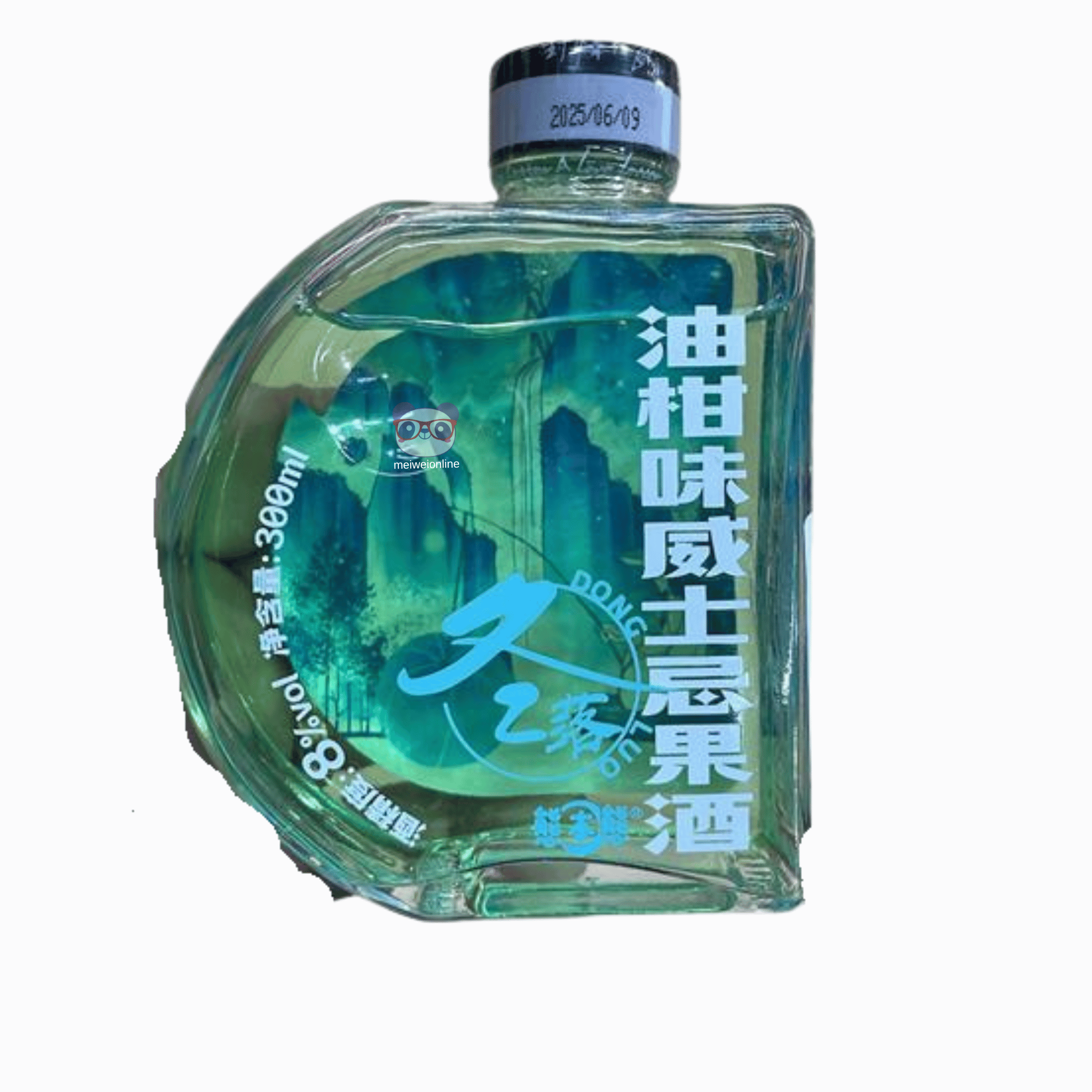 Garrafa decorativa de licor chinês de iogurte 冬之梦, 330ml, com arte de inverno e design moderno.