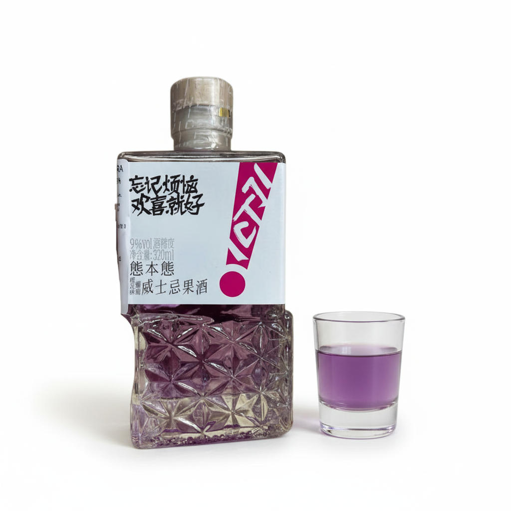 Licor Chinês de Uva 320ml - 熊本熊威士忌果酒