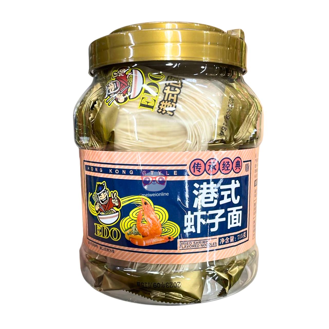 Macarrão sabor camarão seco estilo Hong Kong - Edo 715g