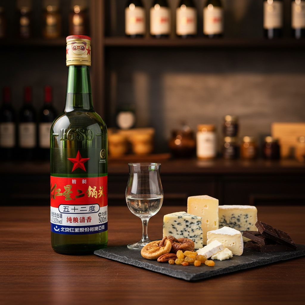 Mei Wei: Baijiu Chinês Red Star Erguotou 500ml com harmonização gourmet - pairing inovador com queijos e chocolates