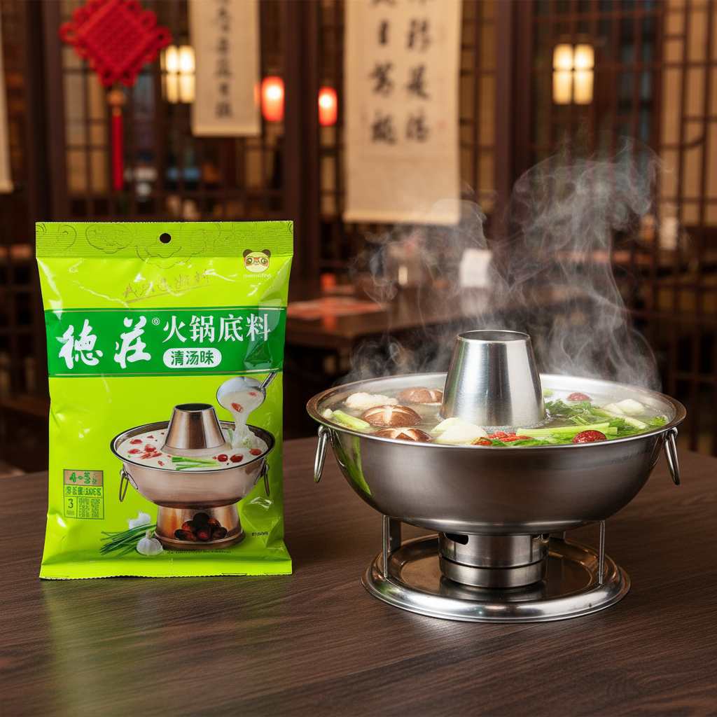 Base para Hot Pot Sabor Caldo Claro De Zhuang 220g - 德庄清汤味火锅底料