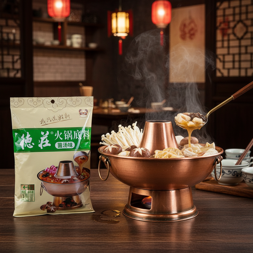 Base de Caldo de Cogumelos para Hot Pot – De Zhuang 200g - 德庄火锅底料 菌汤味