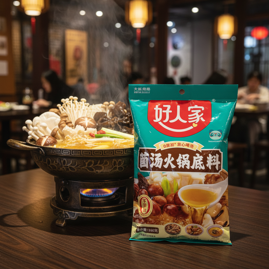 Base para Hot Pot Sabor Cogumelos Haorenjia 160g - 菌汤火锅底料