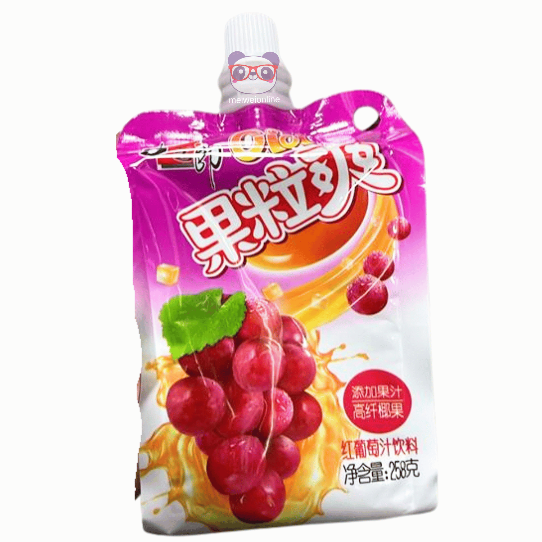 Bebida de uva chinesa com pedaços pouch 285g embalagem original Mei Wei