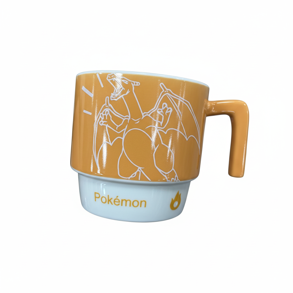 Mei Wei: Caneca Cerâmica Pokemon Charizard Shun Xiang 320ml - Embalagem em Fundo Branco