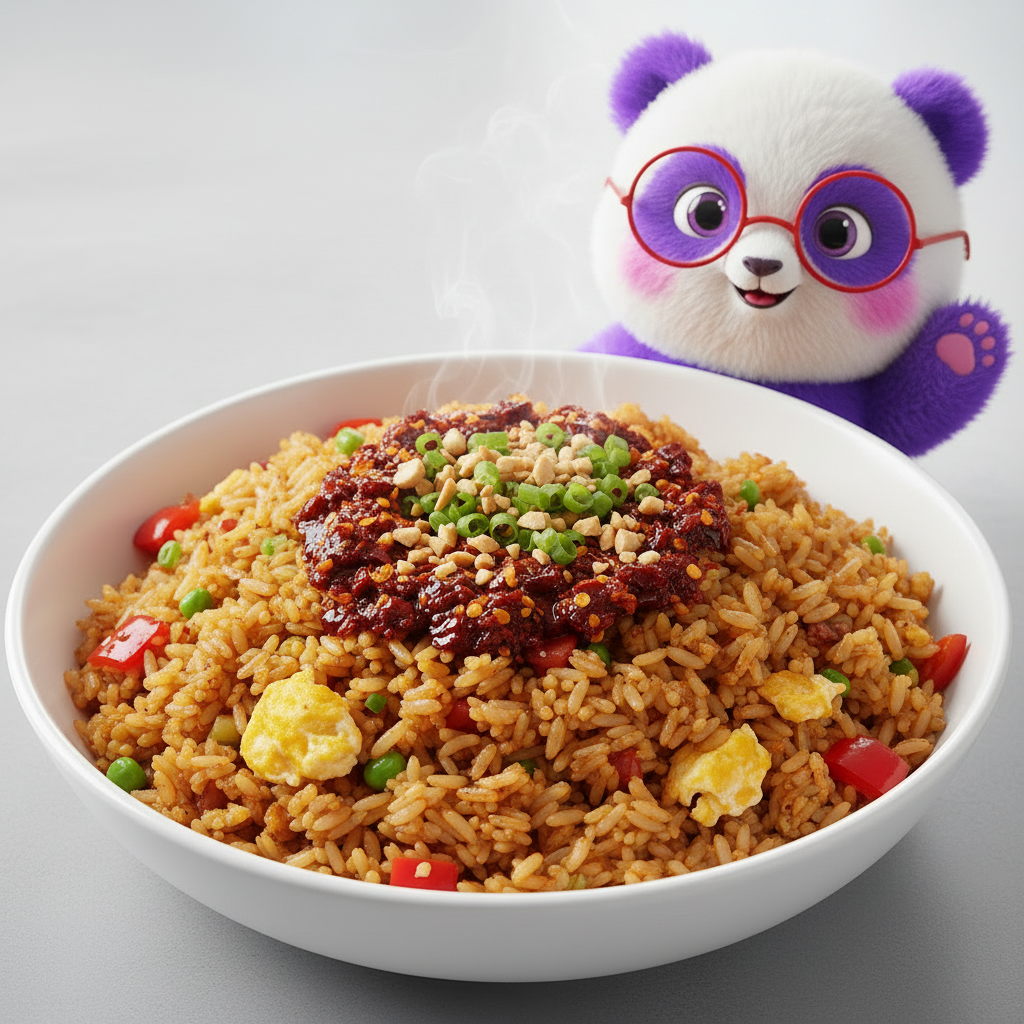 Mei Wei: Arroz frito picante com pimenta Lao Gan Ma