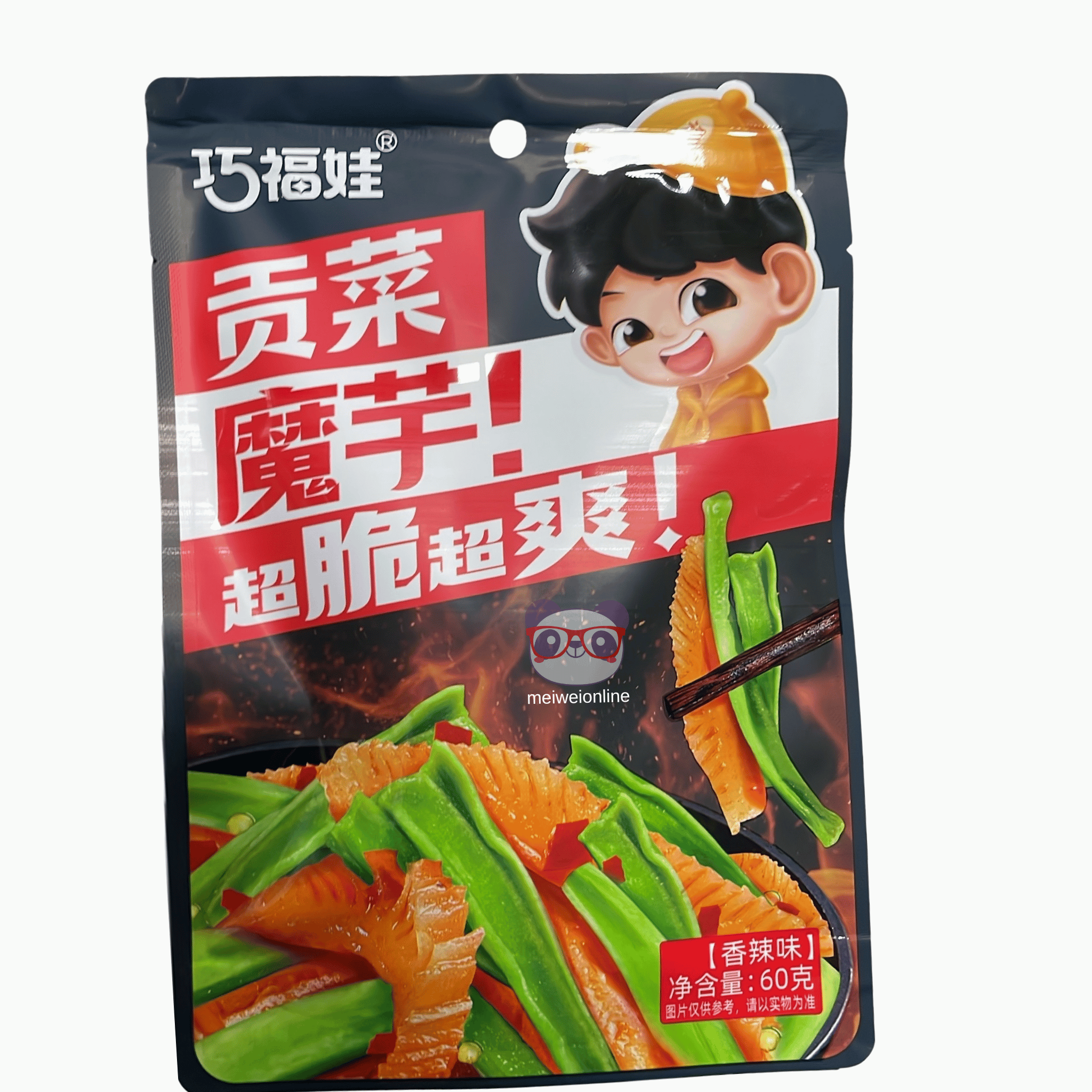 Mei Wei Snack de konjac picante com legumes Qiaofuhua embalagem 60g