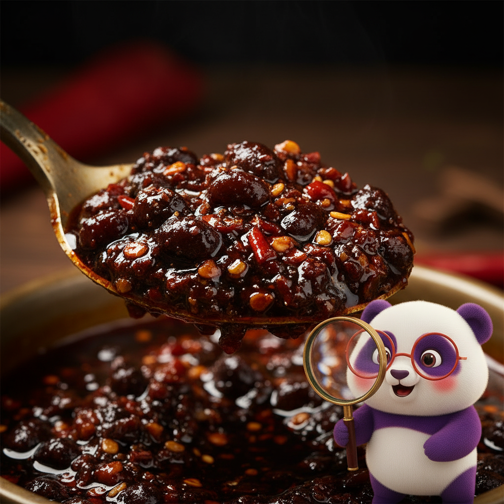 Mei Wei: Molho de Pimenta Lao Gan Ma Tradicional 280g textura macro