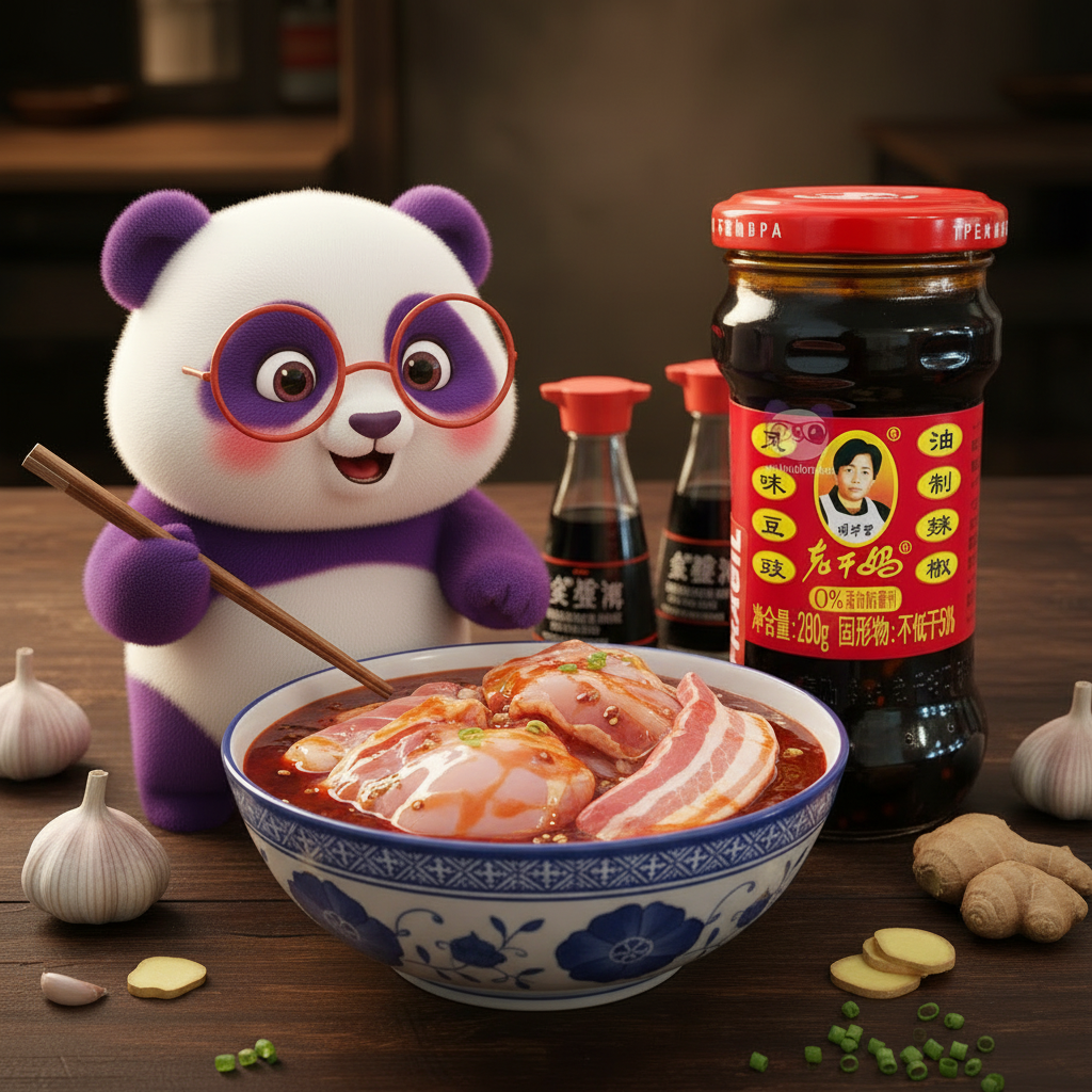Mei Wei: Molho de Pimenta Lao Gan Ma Tradicional 280g com marinada asiática