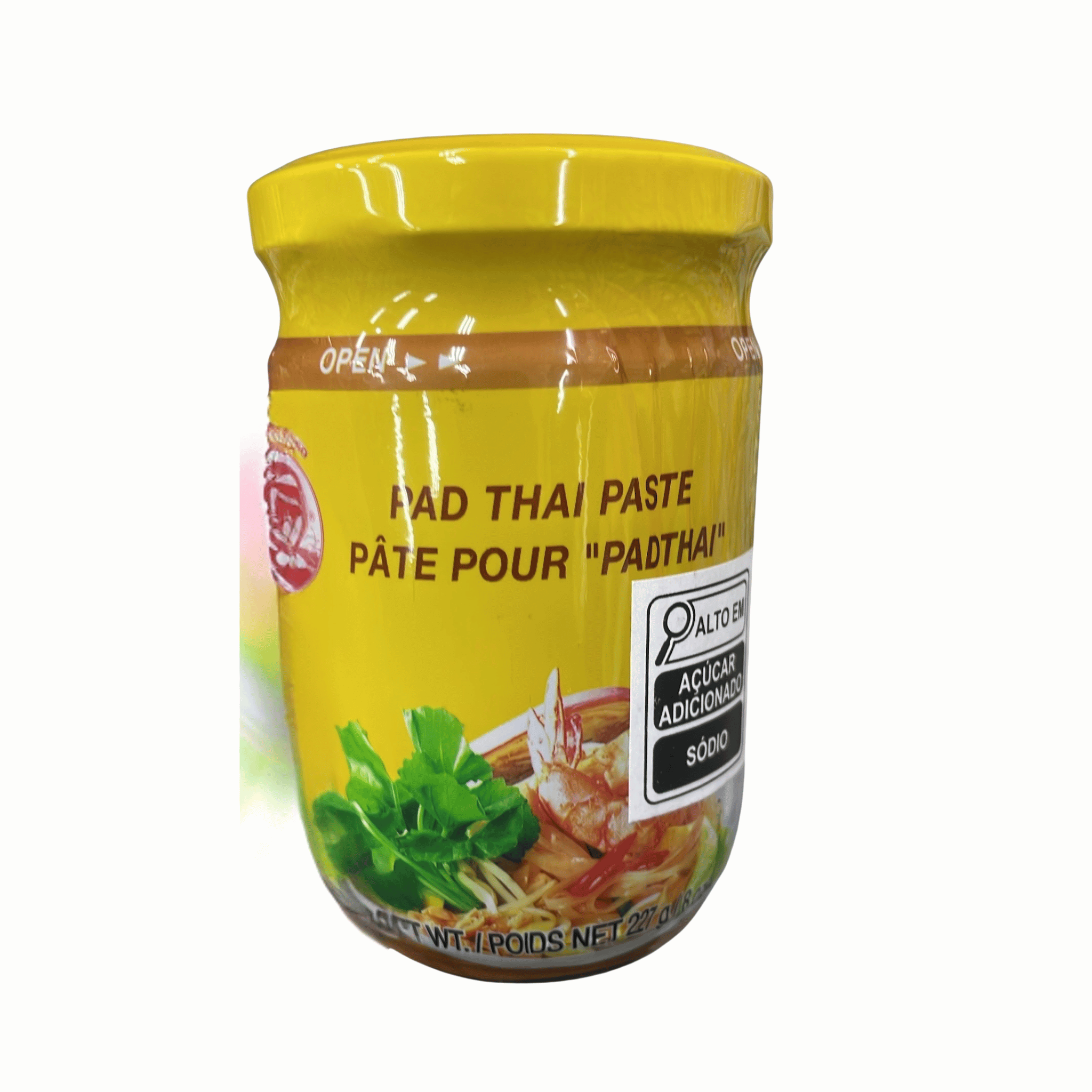 Pasta tailandesa para Pad Thai Cock Brand em vidro amarelo 227g