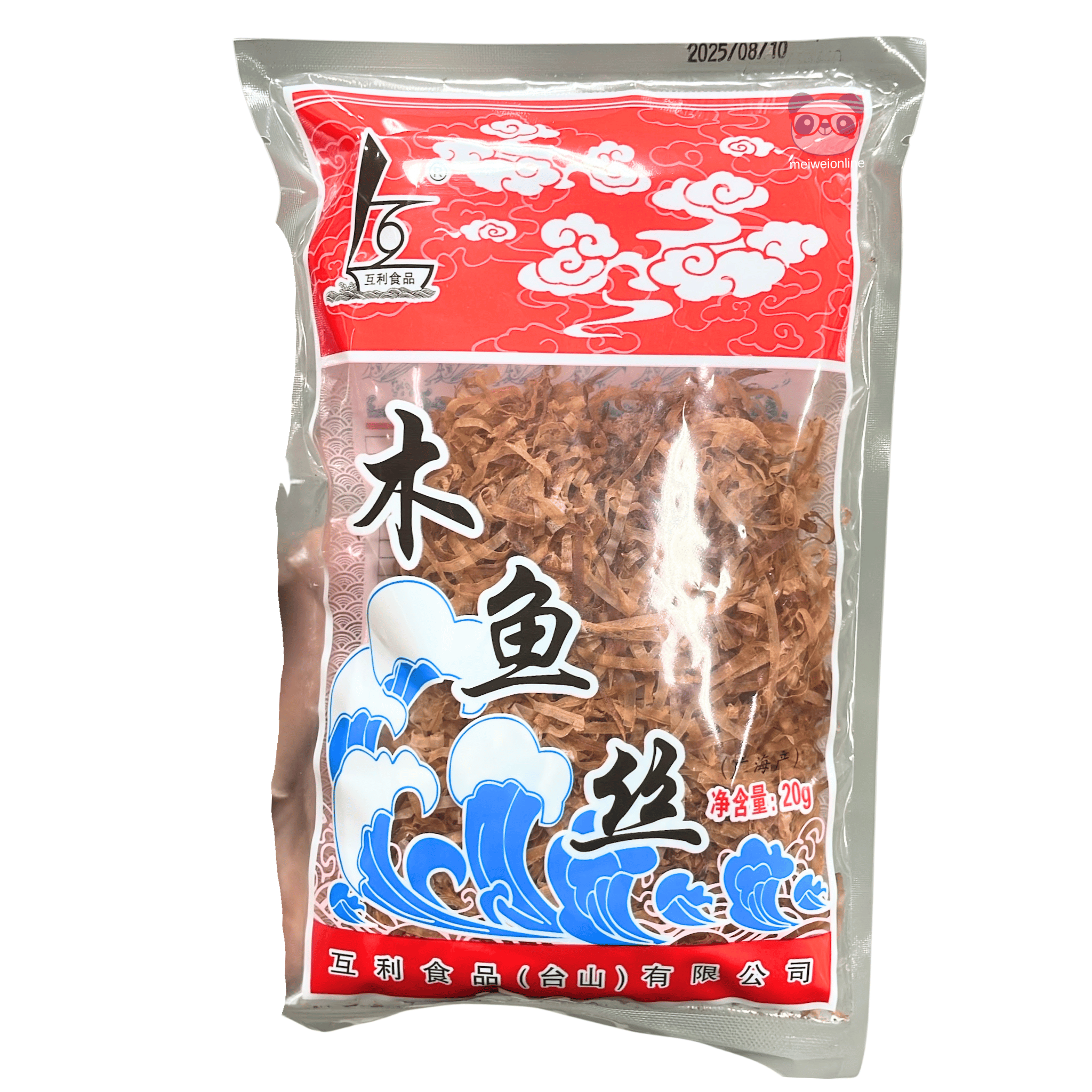 Peixe bonito desfiado tipo katsuobushi 木鱼丝 20g da marca chinesa Huli Foods embalagem 20g