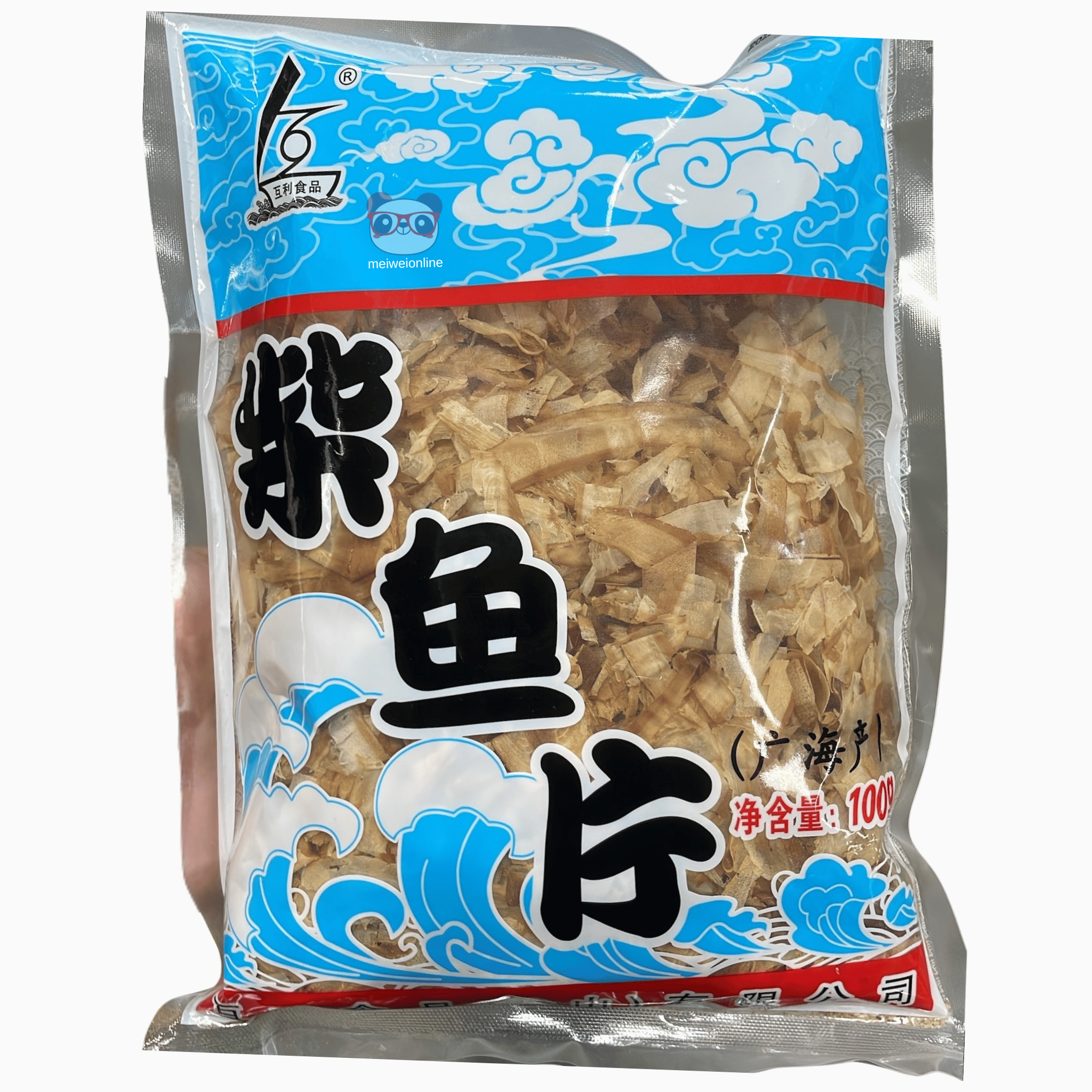 Peixe bonito desfiado tipo katsuobushi 木鱼丝 500g da marca chinesa Huli Foods embalagem 500g