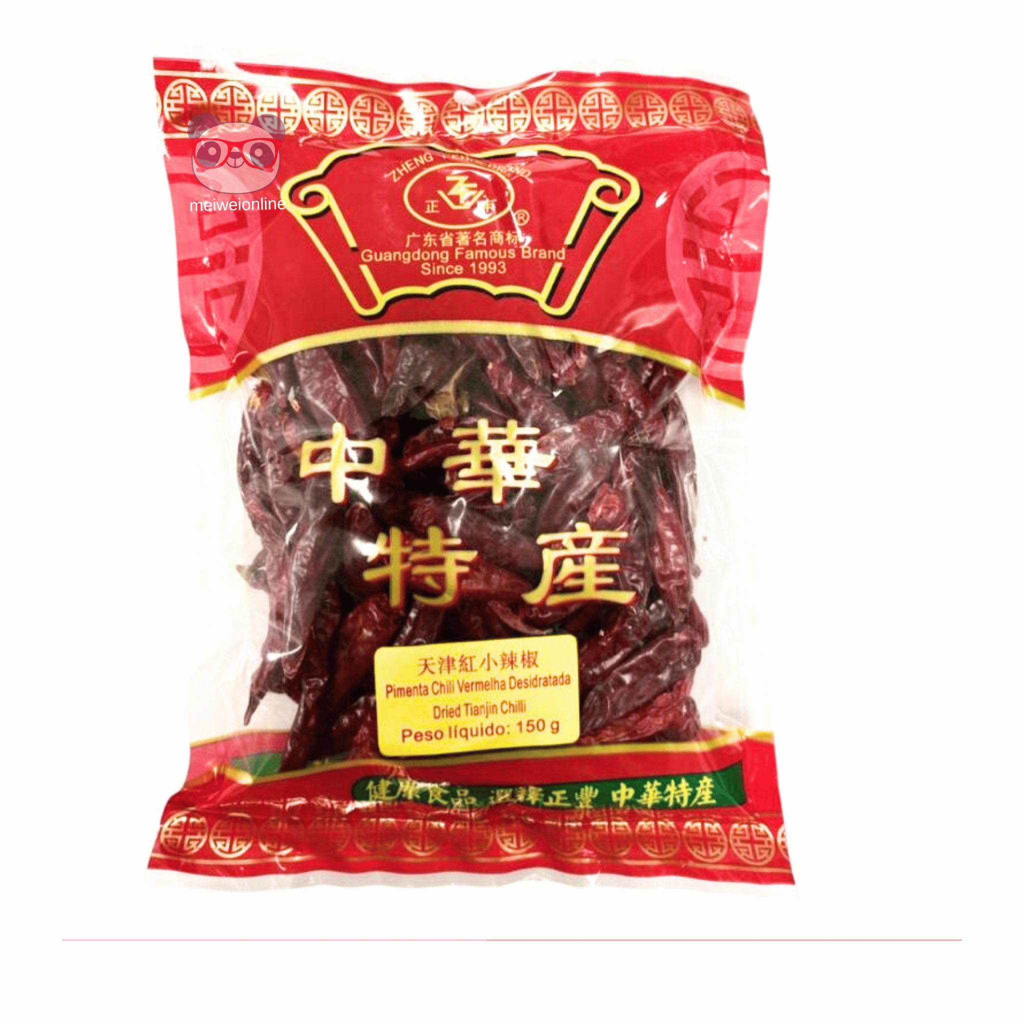 Mei Wei Pacote de pimenta vermelha Tianjin seca inteira 500g Dried Tianjin Chilli chinesa