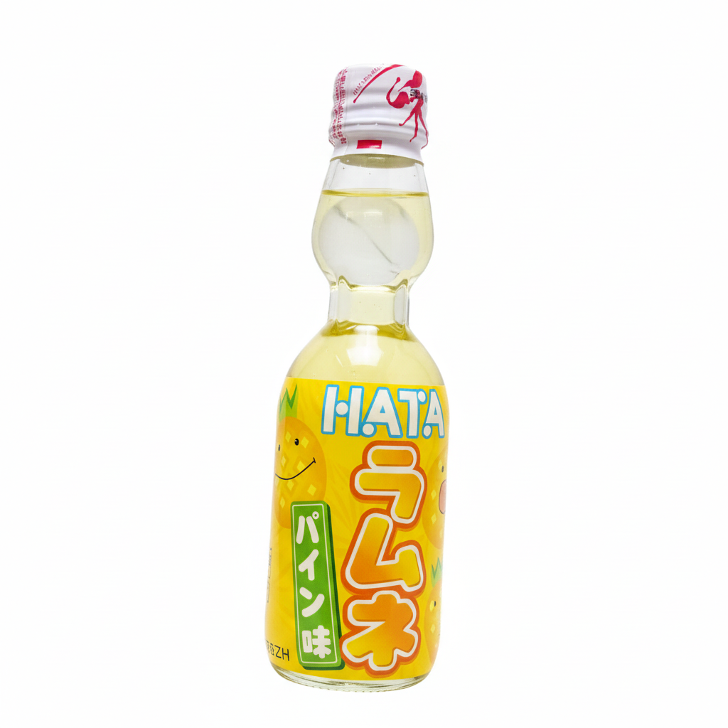 Mei Wei: Ramune Abacaxi Hata Kosen 200ml - Embalagem em Fundo Branco
