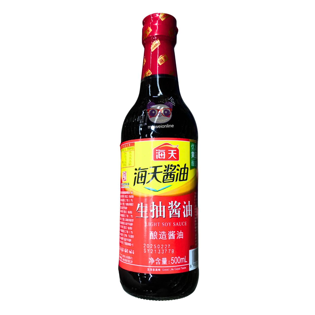 Mei Wei Shoyu molho de soja claro haitian light soy sauce 海天生抽酱油 garrafa 500ml embalagem frontal