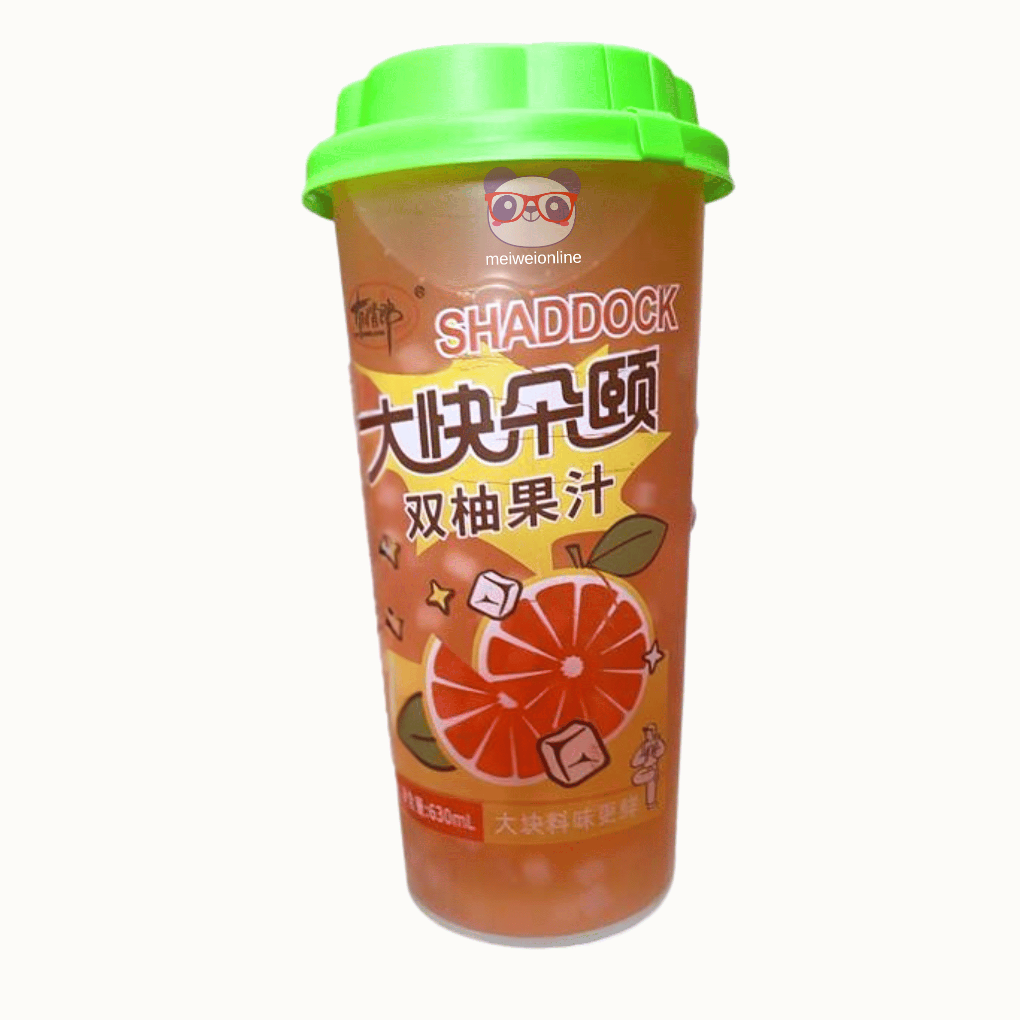 Suco de pomelo e laranja com gomos Pomelo (大块朵颐双柚果汁) 530ml – bebida oriental refrescante pronta para beber Mei Wei