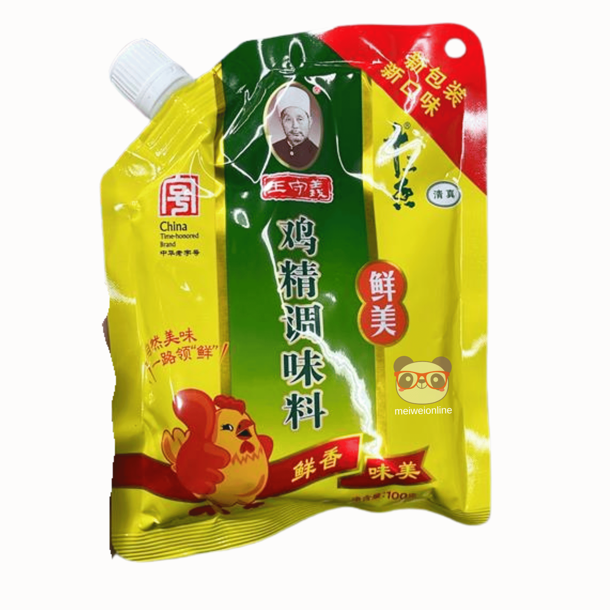 Glutamato Tempero chinês em pó sabor frango 100g embalagem original Mei Wei