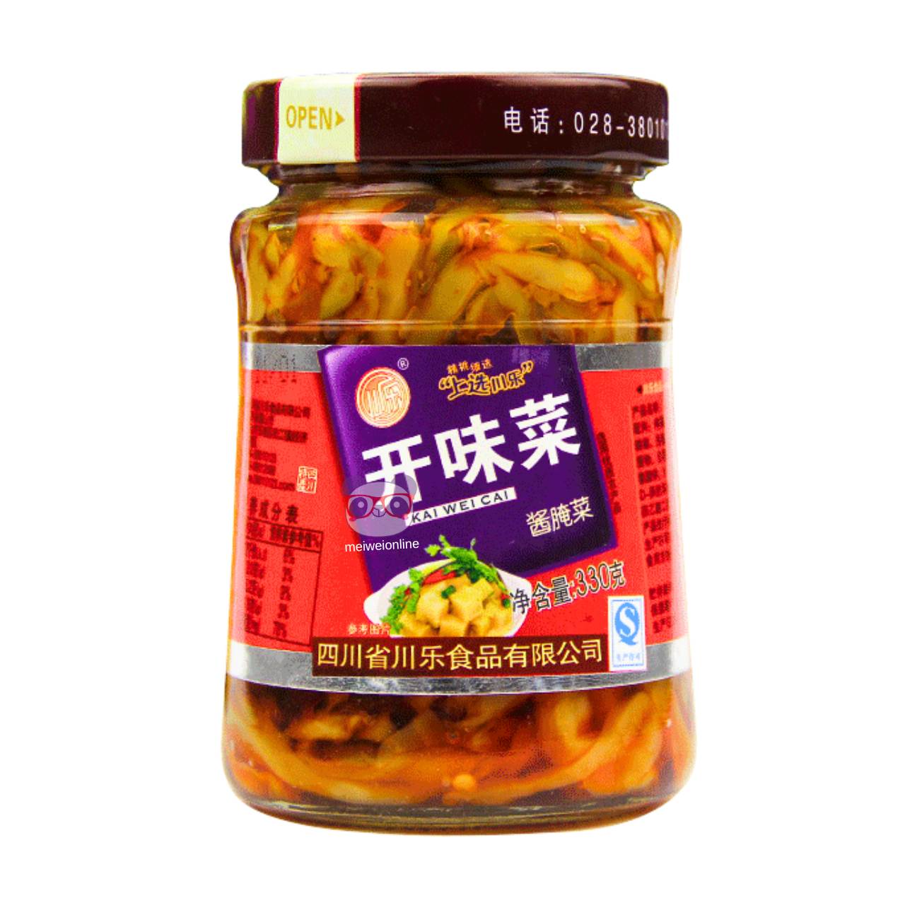 Mostarda em conserva apimentada (Kai Wei Cai) - Chuan Le Food 330g