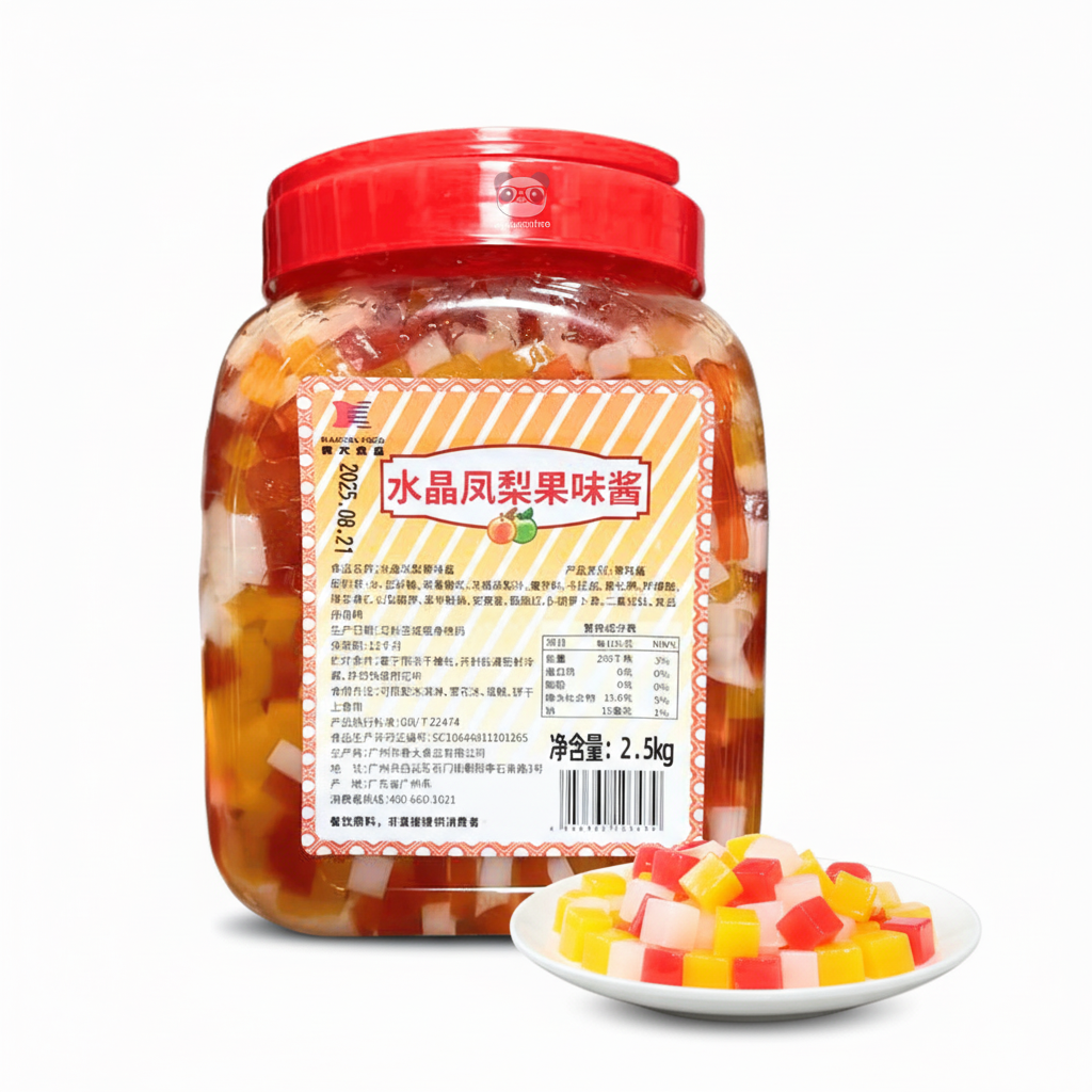 Cubos Gelatina Bubble Tea Pedaços Cristalizada 2,5kg - 水晶凤梨果味酱