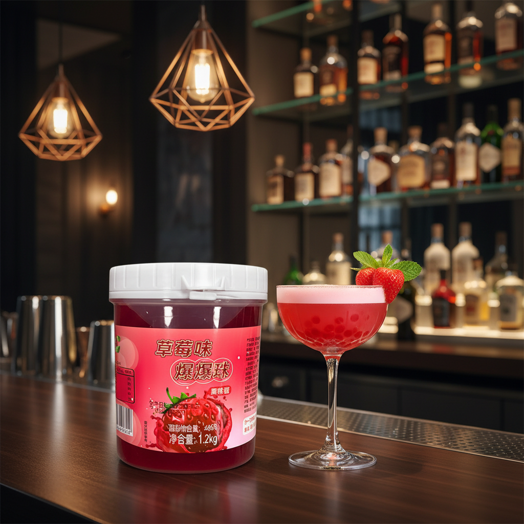 Bubble Tea Pérolas de Sabor Morango 1,2kg - 草莓味爆爆珠