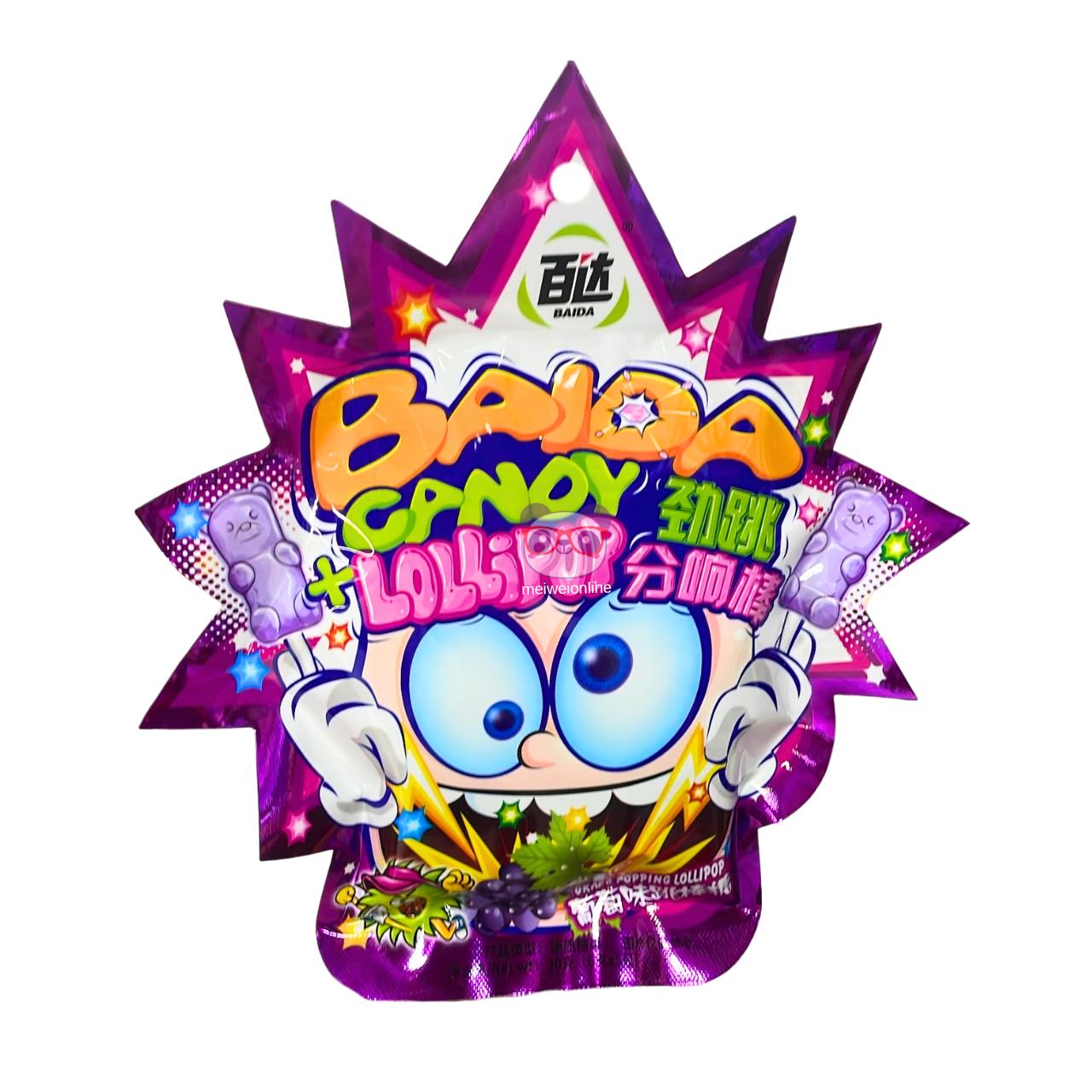 Pirulito explosivo Rock Roll Popping sabor uva - Baida 30g