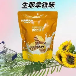 Biscoito Wafer Sabor Café com Leite de Coco（咔啰咔曼威化饼干生椰拿铁）- Krumov 200g