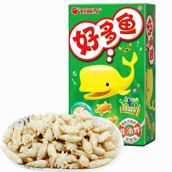 Biscoito de Peixe Sabor Algas Marinhas（好多鱼）- Orion 33g