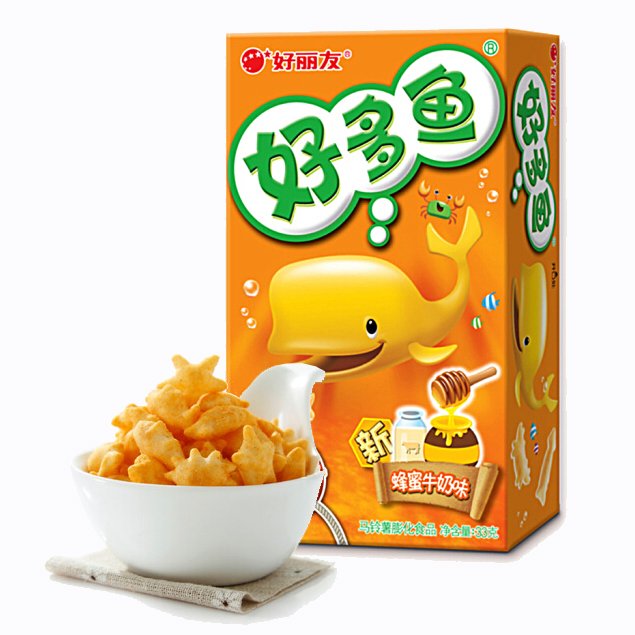 Biscoito de Peixe Sabor Mel e Leite（好多鱼）- Orion 33g