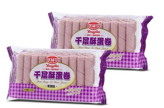 Biscoito Wafer de Batata Doce Roxa（干層酥蛋卷）- Youzika 150g