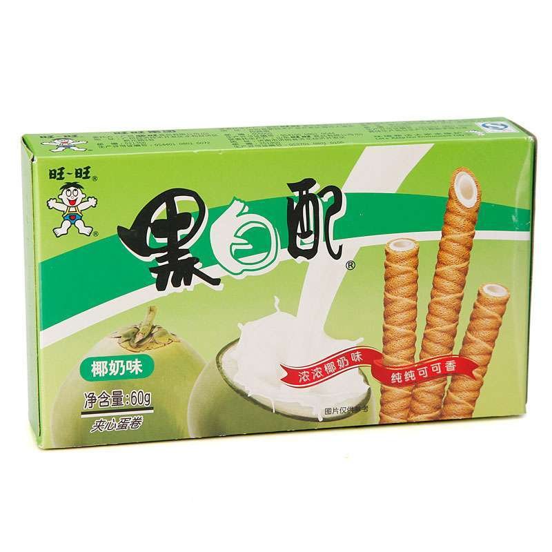 Biscoito Black & White Sabor Coco（旺旺黑白配椰奶味）- Want Want 60g
