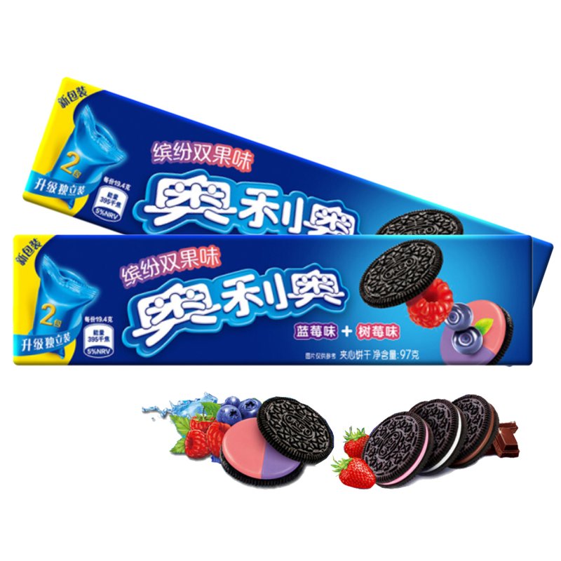 Biscoito Oreo Sabor Duplo Frutas（奥利奥缤纷双果味）- Oreo 97g