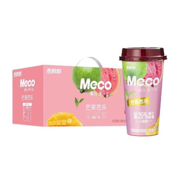 Meco Chá de Frutas Manga e Goiaba（香飘飘蜜谷果汁茶）- Meco 400ml