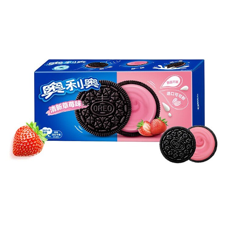 Biscoito Wafer Oreo Duplo Sabor Morango （奥利奥双心脆威化草莓味）- Oreo 6 unidades
